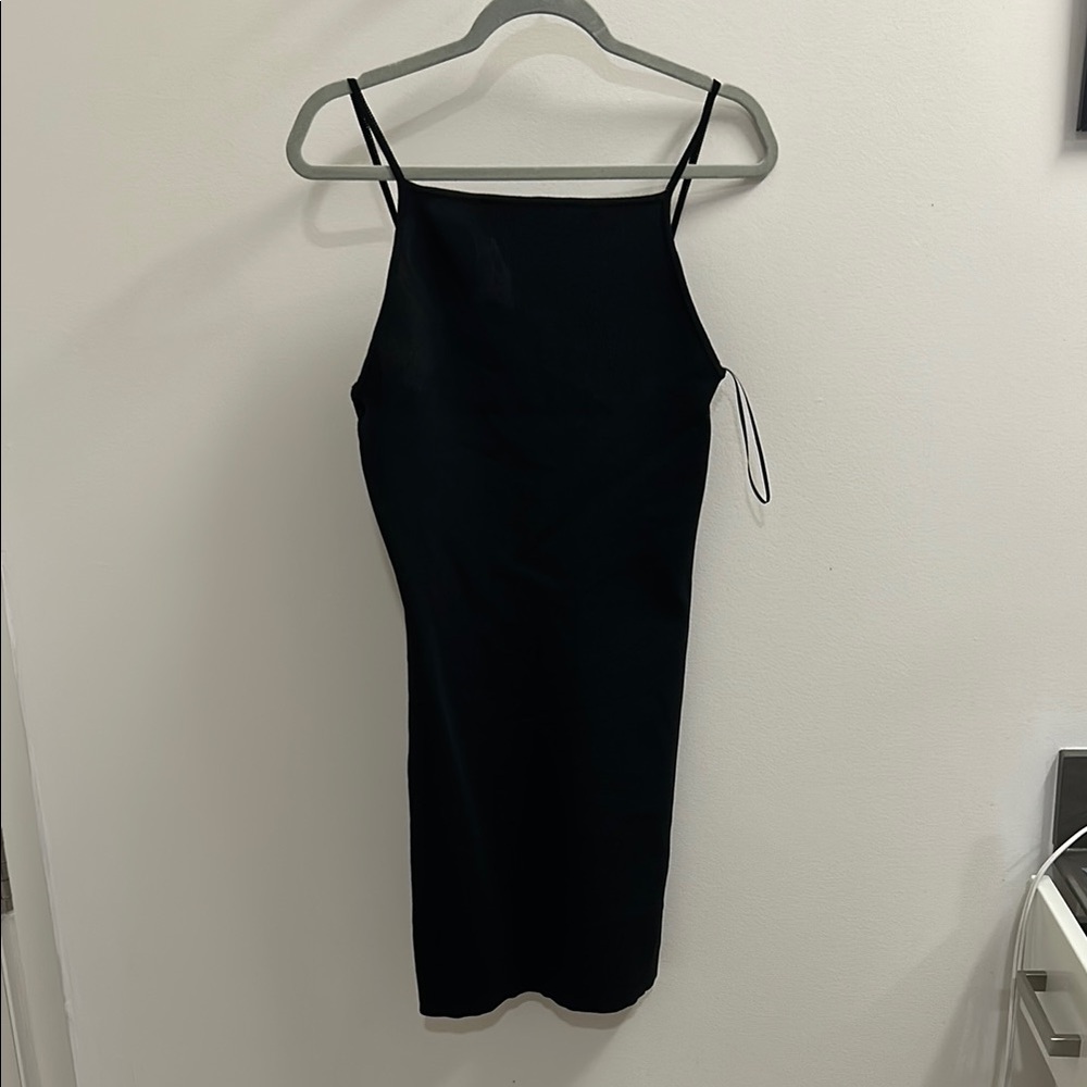 Square Neck Black Mini Dress